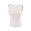 Verano 2026 Nuevo Estilo Dulce y Picante Chica Camisola Negra de Doble Capa Ropa Exterior para Mujer Ajustada Sin Mangas Camiseta Top Corto