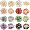 Botón de Camelia con Pedrería Acrílica para Camisa Transfronterizo Europeo y Americano, Botón de Camelia a la Moda, Juego de Gemelos Desmontables de Espalda de Tortuga