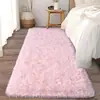 Alfombra de Dormitorio de Lana de Seda Tie-dye de Pelo Largo Alfombra Suave para Mesita de Noche de Dormitorio Felpudo para Suelo de Sala de Estar Venta al por Mayor de Stock Transfronterizo