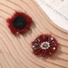 Estilo Coreano Elegante Pelúcia Cristal Flor Coração Pelo de Vison Patch DIY Broche Feito à Mão Acessórios para Headwear Roupas