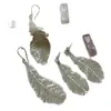 Pendientes de Borla de Pluma de Cisne Hechos a Mano con Cuentas Estilo Hada Tejidos Pendientes Largos Pendientes Ligeros de Lujo para Damas