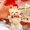 Nuevo colgante de felpa oso tintineante de Navidad muñeco llavero regalo creativo regalo pequeño accesorios para llavero