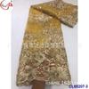 Tejido de Malla Bordada de Doble Color con Perlas Europeas y Americanas Tela de Encaje Transparente Ocasión de Fiesta Vestido de Noche Tejido para Vestido de Boda