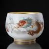 Regalo año del dragón taza maestra de porcelana de jade graso de oveja taza individual taza Jianzhan Longfeng Chengxiang Festival Reunión Anual regalo impresión de logotipo