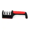 Afiafador multi-funcional de três ranhuras para cozinha preto-vermelho afiador rápido de três estágios Aço de Tungstênio Cerâmica Pedra de Afiar