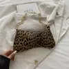 Bolsa de mão grande capacidade, estilo ocidental chique, estampa de leopardo, nova moda, bolsa de ombro, bolsa transversal, bolsa de axila para mulheres, 2026