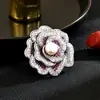 Nuevo Corsage de Nicho de Gama Alta Flor de Zirconia Perla Hebilla Magnética Accesorios Moda Banquete Flor Hebilla Magnética