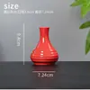 Rojo Retro Cerámica Pequeño Jarrón Boda Inauguración Año Nuevo Botella de Aromaterapia Escritorio Ceremonia del Té Hidropónico Decorativo Pequeños Adornos
