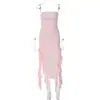 2025 Nuevo Estilo de Verano Amazon Moda Europea y Americana Sexy Sexy Forma de Oreja Personalizado Envuelto en el Pecho Asimétrico Vestido