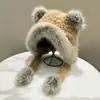 Atacado 25 Anos Outono e Inverno Novo Foto Real Popular Chapéu de Pelúcia Cabeça de Urso Chapéu Espesso Quente Proteção para Orelhas à Prova de Frio Chapéu Lei Feng