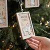 Nuevo colgante de madera con forma de alce, de peluche cuadrado, para árbol de Navidad, decoración colgante.