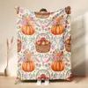 Venta Caliente de Otoño Estampado de Calabaza Manta de Siesta Cosecha Acción de Gracias Hogar Manta de Franela Polar Personalización