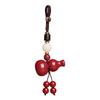 Pingente de chaveiro de carro de cabaça de cinábrio natural criativo high-end transporte seguro pingente de chaveiro masculino e feminino