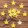 8 cores 11*14mm pingente pequeno de estrela de cinco pontas diy pingente de gota de óleo dourado KC acessórios para bolsas de joias arte de unhas