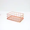Cesta Porta-canetas Malha de Metal Fundo de Ferro Arte em Ferro Cesta de Armazenamento Redonda para Mesa