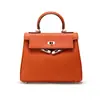 Bolso Estilo Nuevo Cuero Genuino Alta Calidad Bolso Kelly Primera Capa Piel de Vaca Gama Alta Gran Capacidad Portátil Bolso de Hombro Cruzado