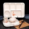 Plato de comida rápida de hierba otoñal espesado, plato de porcelana de imitación, plato de comida rápida de plástico, vajilla de melamina, plato dividido, plato de comida de cantina