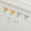 Colgante Individual con Lazo Tres Circonias Oro de 18 Quilates Alta Retención de Color Joyería para Mujer Colgante de Gama Alta Accesorios para Joyería Hecha a Mano con Cadena