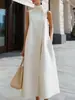 2026 Amazon Europa Transfronterizo Nuevo Elegante Commute Cuello Alto Un Botón Color Sólido Sin Mangas Vestido Chaleco