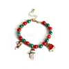 Pulseira de Contas de Natal Estilo Europeu e Americano Venda Quente Transfronteiriça Sino Floco de Neve Pingente Pulseira Europeu e Americano Transfronteiriço Em Estoque Atacado