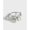 DILAGE-155 Anillo de Plata Esterlina S925 con Diseño Nicho de Estilo Cool Coreano Simple de Mariposa para Mujer