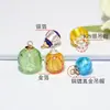 Cuentas de Aceite Esencial de Vidrio Lámina de Oro Tapa de Plata 925 Colgante de Cuentas de Vidrio Accesorios para Pendientes Colgantes Collares Pulseras DIY