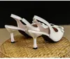 Zapatos de Moda para Mujer 2026 Primavera/Otoño Nuevo Estilo Elegantes de Charol Puntiagudos con Moño Trasero Abierto Tacón de Aguja Punta Cerrada