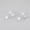 Selección de arte: clip para oreja de estrella y luna de circón azul, simple, asimétrico, falso, fresco, nicho, elegante, clip para oreja de estrella y luna