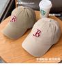 Tio Hu Ji original letra B boné de beisebol dos homens estilo ocidental rosto olhando pequeno soft top pontiagudo boné nicho design chapéu mulheres