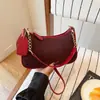 Bolso de axila de color liso, moderno y sencillo para mujer, nuevo modelo 2025, bolso de mano de un solo hombro, bolso bandolera con textura, bolso de mano
