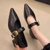 Zapatos de Salón de Punta Única para Mujer, Zapatos Mary Jane de Piel Suave, Modelo Nuevo 2025 con Suela Suave y Tacón Bajo Grueso, Modelo Nuevo Primavera/Verano 2026 en Stock
