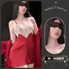 Camisola de renda bordada Chao Mu qqny, lingerie provocante e sexy, desejo puro, tentação sensual de alta qualidade, camisola sexy feminina