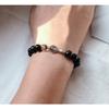Pulsera de obsidiana natural para mujer y hombre, plata 925, ojos de doble color, regalo Tanabata para pareja, venta al por mayor