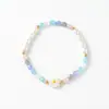 Nuevo Collar de Perlas para Mujer Cadena de Clavícula de Verano Cuentas de Arroz Coloridas Flor Pequeña Nicho Moda Estilo Ins Pulsera