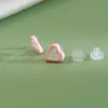 Nuevos Pendientes de Resina de Estilo Simple para Estudiantes, Disponibles en Varios Colores Dulces, Formas Huecas de Estrella de Cinco Puntas y Corazón, Se Pueden Combinar Libremente