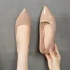 Novos Sapatos com Salto Interno Cor Nude 2025 para Mulheres, Sexy Francês Versátil Elegante Bico Fino Roupas de Trabalho Lindo Sapatos Baixos