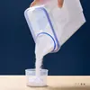 Caja de almacenamiento para detergente en polvo para ropa, recipiente de plástico portátil, detergente para ropa, caja de almacenamiento transparente sellada para baño de gran capacidad, frasco de almacenamiento