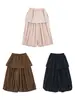 Pantalones casuales para niña Wulibu, conjunto de dos piezas de falda-pantalón de verano con una falda transpirable, pantalones versátiles integrados de longitud 7/8