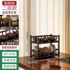 Nova Estante de Exibição de Madeira Maciça Estilo Chinês Suporte de Armazenamento de Chá para Mesa Suporte de Exibição e Armazenamento para Utensílios de Chá Bule de Argila Roxa Xícara de Chá