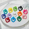 Estilo elegante corazón de chica temperamento pintura encantador pendiente de tuerca retorcido lindo color caramelo dopamina moda clip de oreja combinable