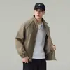 Chaqueta Harrington de alta gama estilo americano para trabajar, prenda exterior con cremallera de corte holgado para hombre, top cortavientos casual de moda para otoño