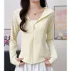 Ropa de Protección Solar de Seda de Hielo para Mujer, Nuevo Estilo Verano 2026, Chaqueta Cardigan Original de Hilo Fresco para Protección Solar al Aire Libre, Top Ajustado