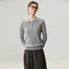 Belleza noble~ ¡Exquisito! Suéter de cachemira con cuello polo para mujer, suéter de punto trenzado con solapa, top de punto básico para Otoño e Invierno
