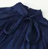 Ins atacado de roupas femininas estilo europeu e americano transfronteiriço camisa elegante com laço textura de cetim de seda 8741252 756