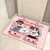 Felpudo pequeño con diseño de crayón de dibujos animados para el hogar, para dormitorio, baño, absorbente y antideslizante