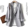 [150.00 kg Talla Grande Ropa de Mujer-Talla de Pie] Chaqueta de Traje Pequeña para Mujer Nueva Coreana Ajustada en Primavera y Otoño 2023