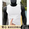 Regata de seda gelada de secagem rápida verão camiseta sem mangas realçadora de músculos masculina colete esportivo fitness estilo americano para homens