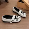 Sapatos de Couro Estilo Ballet Francês Decote Baixo para Mulheres 2026 Primavera/Outono Novo Estilo Combinam Bem com Saias Salto Baixo Tira Cruzada Mary Janes Sapatos Individuais