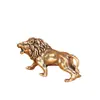 Adornos de león de cobre puro, león de la jungla de latón, mascota de té de latón puro, objetos antiguos, adornos de escritorio para el hogar