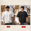 [Antibacterial y Eliminación de Ácaros Grado 7A] Camiseta Fresca para Hombre de Verano de Manga Corta Marca de Moda Holgada Sencilla Básica Superior para Hombre Negro